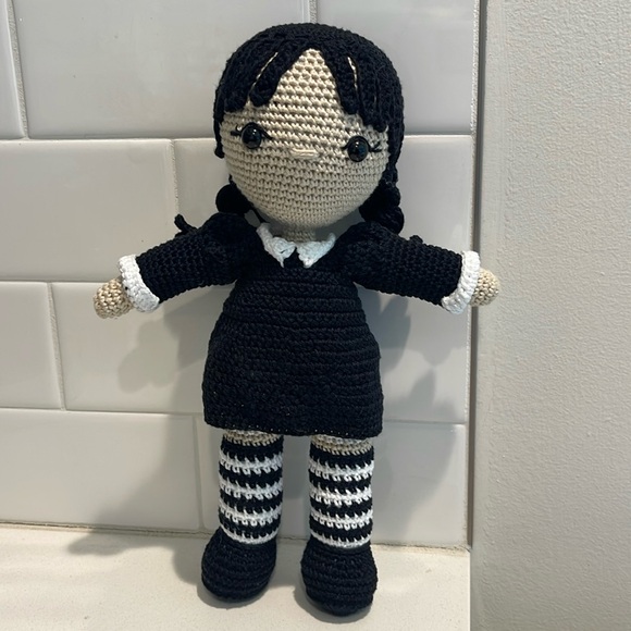 Hand Crafted Other - Handcrafted Wednesday Doll Crochet Decor Toy Addams Family